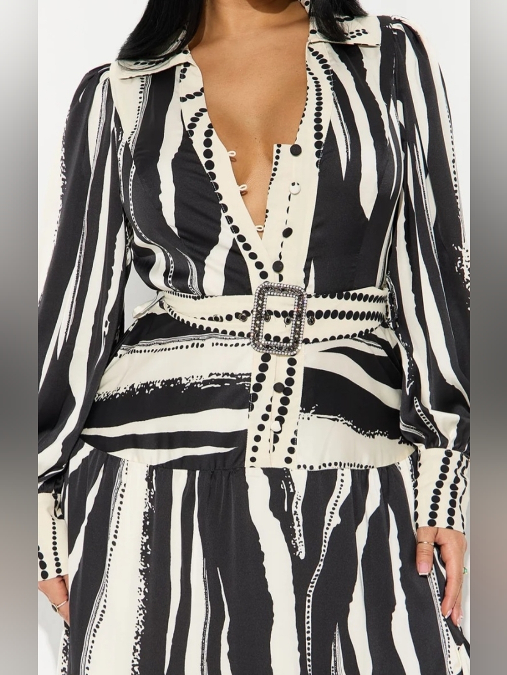 Black & Cream Maxi Dress - Picture 2 of 7